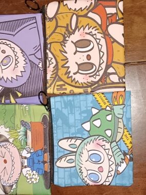 Kids Cartoon Character Zip Pouch - Blue & Multi